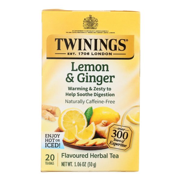 Twinings Tea Green Tea - Lemon and Ginger - Case of 6 - 20 Bags - Image 2