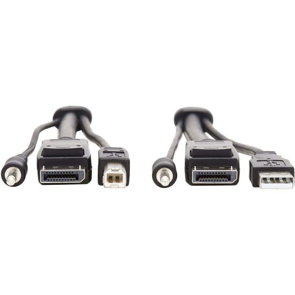 Eaton Tripp Lite Series DisplayPort KVM Cable Kit, 3 in 1 - 4K DisplayPort, USB, 3.5 mm Audio (3xM/3xM), 4:4:4, 6 ft. (1.83 m), Black - Image 3
