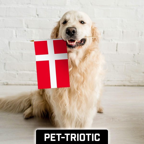G128 30 Pack Handheld Denmark Danish Stick Flags | 12x18 In | Printed 150D Polyester, Country Flag, Solid Wooden Stick, Spear Gold Tip - Image 7