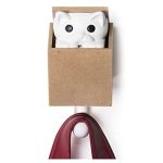 Qualy KittaBoo Peeping Cat Wall Hook Coathook Hanger Black Brown