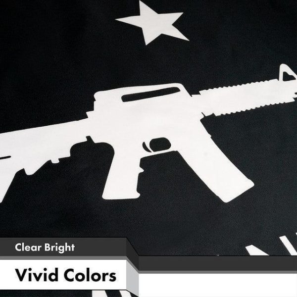 G128 Combo Pack: USA American Flag & Come and Take It Rifle Black Flag 3x5 FT Printed 150D Indoor/Outdoor, Vibrant Colors, Brass Grommets, Quality Polyester - Image 4