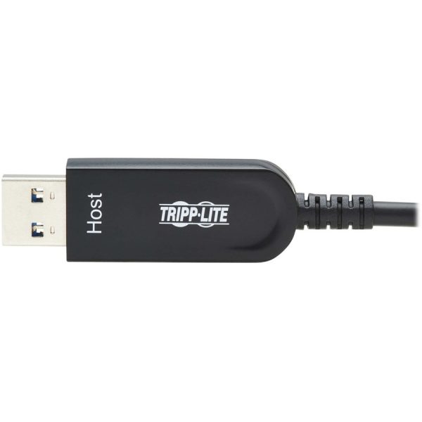 Eaton Tripp Lite Series USB-A to USB-C AOC Cable (M/M) - USB 3.2 Gen 2 (10Gbps) Plenum-Rated Fiber Active Optical - Data Only, Backward Compatible, Black, 15 m (49 ft.) - Image 3