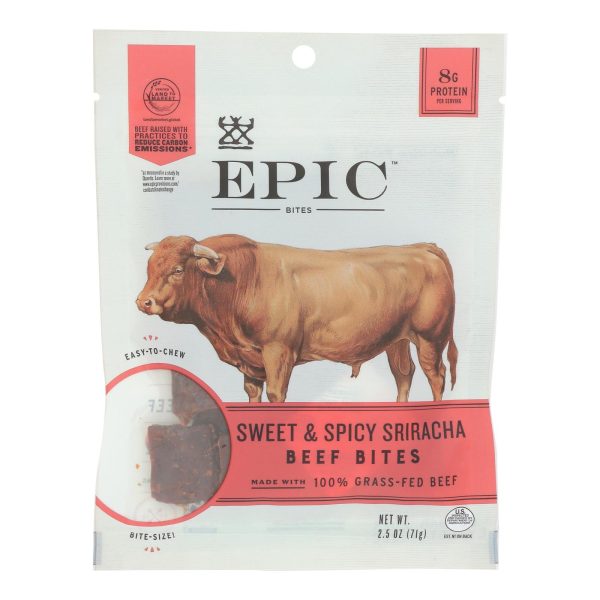 Epic - Jerky Bites - Sweet and Spicy Sriracha Tender Beef Steak - Case of 8 - 2.5 oz. - Image 3