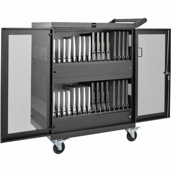 Eaton Tripp Lite Series Multi-Device Charging Cart, 32 AC Outlets, Chromebooks and Laptops, Wall-Mount Option, Black - Image 2