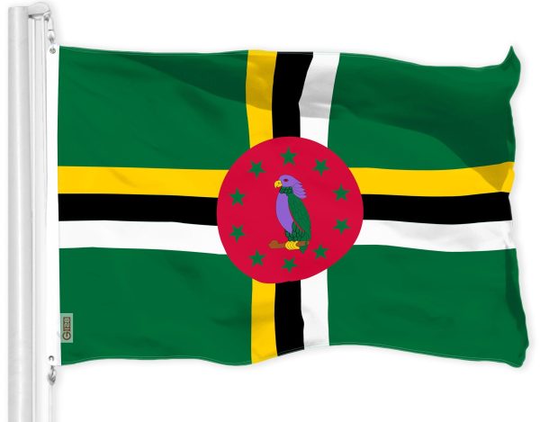 G128 Combo Pack: American USA Flag 3x5 Ft & Dominica Dominican Flag 3x5 Ft | Both LiteWeave Pro Series Printed 150D Polyester, Brass Grommets - Image 2