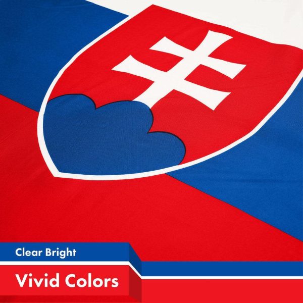 G128 2 Pack: Slovakia Slovakian Flag | 3x5 Ft | LiteWeave Pro Series Printed 150D Polyester | Country Flag, Indoor/Outdoor, Vibrant Colors, Brass Grommets, Thicker and More Durable Than 100D 75D Poly - Image 3
