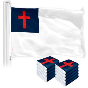 Christian Flag 3x5 Ft 10-Pack Printed 150D Polyester By G128