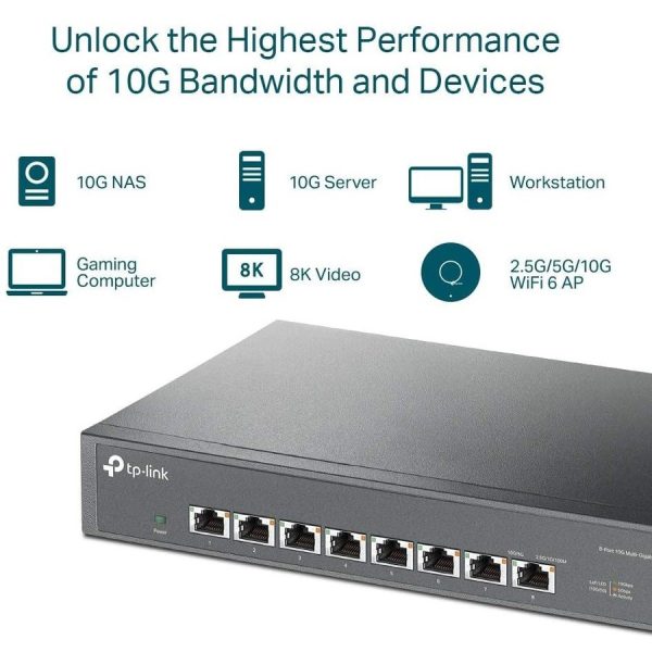 TP-Link TL-SX1008 - 8 Port 10G/Multi-Gig Unmanaged Ethernet Switch - Image 9