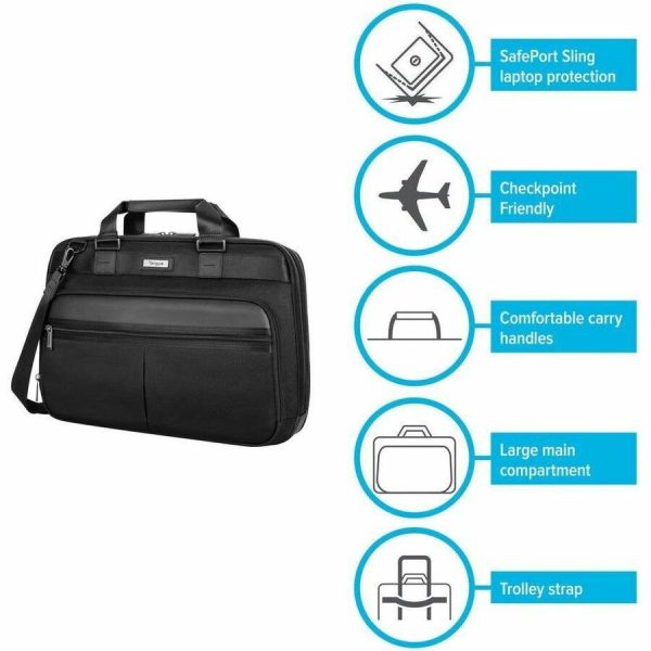 Targus Mobile Elite TBT045US Carrying Case (Briefcase) for 15" to 16" Notebook - Black - TAA Compliant - Image 9
