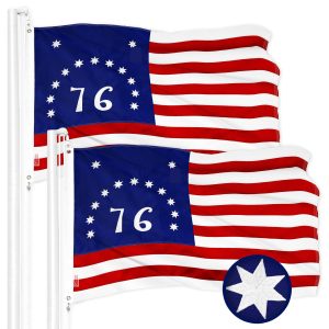 G128 2 Pack: Bennington 76 Flag | 1x1.5 Ft | ToughWeave Series Embroidered 300D Polyester | Historical Flag, Embroidered Design, Indoor/Outdoor, Brass Grommets