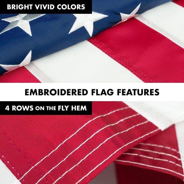 G128 - 5 Feet Tangle Free Spinning Flagpole (Black) American Flag Pole Sleeve Embroidered 2x3 ft American Flag Pole Sleeve (Flag Included) Aluminum Flag Pole - Image 5
