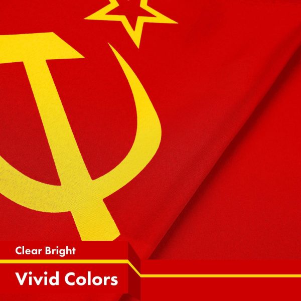 G128 Combo Pack: American USA Flag 3x5 Ft & Union of Soviet Socialist Republics USSR Flag 3x5 Ft | Both LiteWeave Pro Series Printed 150D Polyester, Brass Grommets - Image 4