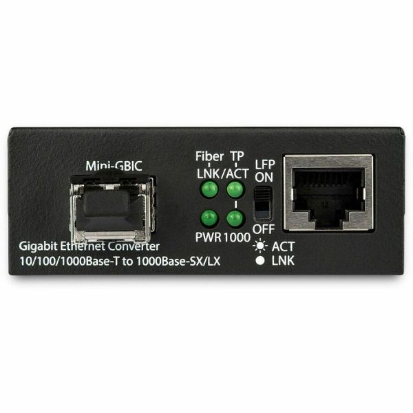 StarTech.com Gigabit Ethernet Fiber Media Converter - Compact - 850nm MM LC - 550m - With MM SFP Transceiver - Image 2