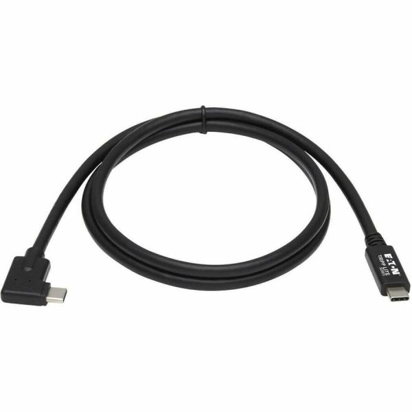 Eaton Tripp Lite Series USB-C Cable (M/M) - USB 3.2 Gen 2 (10 Gbps), 5A (100W) Rating, Thunderbolt 3 Compatible, Right-Angle Plug, 1 m (3.3 ft.) - Image 2