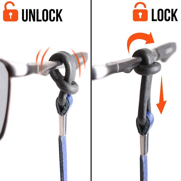Eyeglass Chains for Women Men   Premium ECO Leather Glasses Strap Holder   Eyeglasses Chain Cords String   Eyeglass Lanyards Holders Around Neck - Image 2