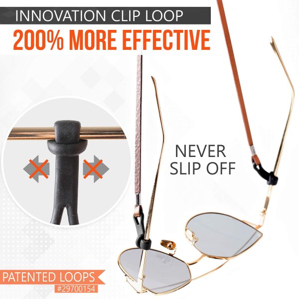 Eyeglass Chains for Women Men   Premium ECO Leather Glasses Strap Holder   Eyeglasses Chain Cords String   Eyeglass Lanyards Holders Around Neck - Image 3