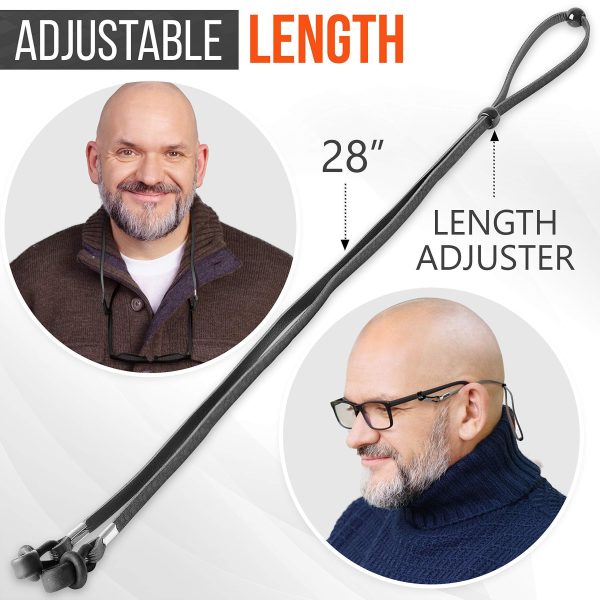 Eyeglass Chains for Women Men   Premium ECO Leather Glasses Strap Holder   Eyeglasses Chain Cords String   Eyeglass Lanyards Holders Around Neck - Image 5