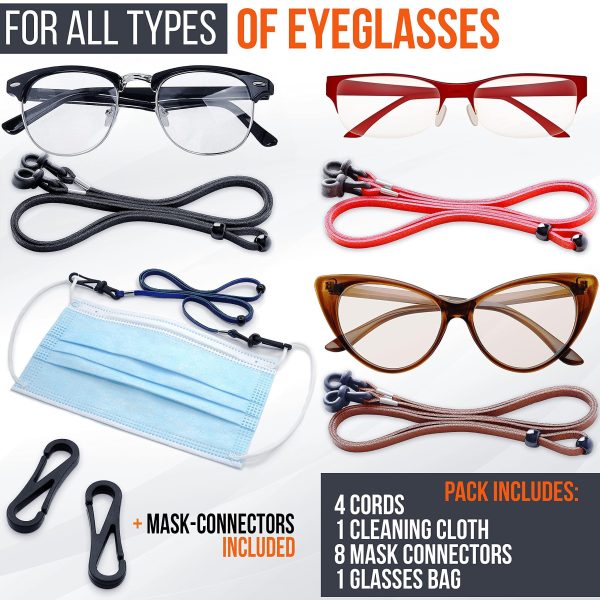 Eyeglass Chains for Women Men   Premium ECO Leather Glasses Strap Holder   Eyeglasses Chain Cords String   Eyeglass Lanyards Holders Around Neck - Image 6