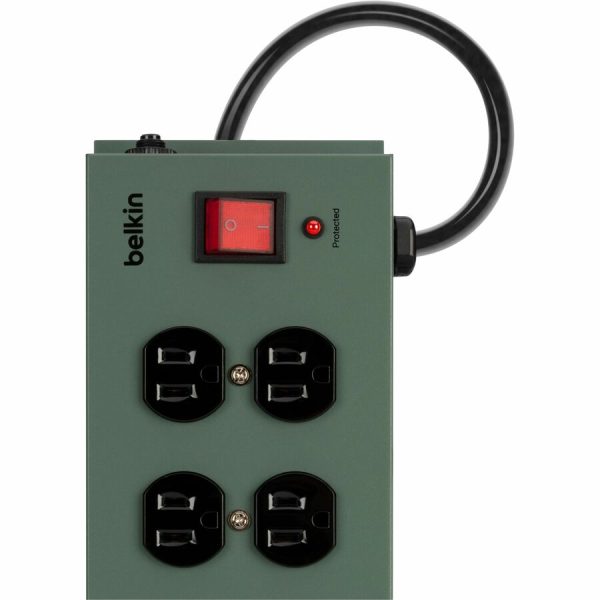 Belkin 10-Outlet Metal Surge Protector - 15ft Cord - Straight Plug - 885J - On-Off Switch - Green (5-pack) - Image 6