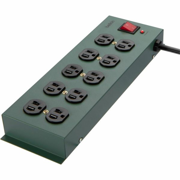 Belkin 10-Outlet Metal Surge Protector - 15ft Cord - Straight Plug - 885J - On-Off Switch - Green (5-pack) - Image 8