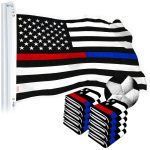 G128 Thin Blue & Red Line Flag 3x5 Ft 10-Pack Embroidered Spun Polyester