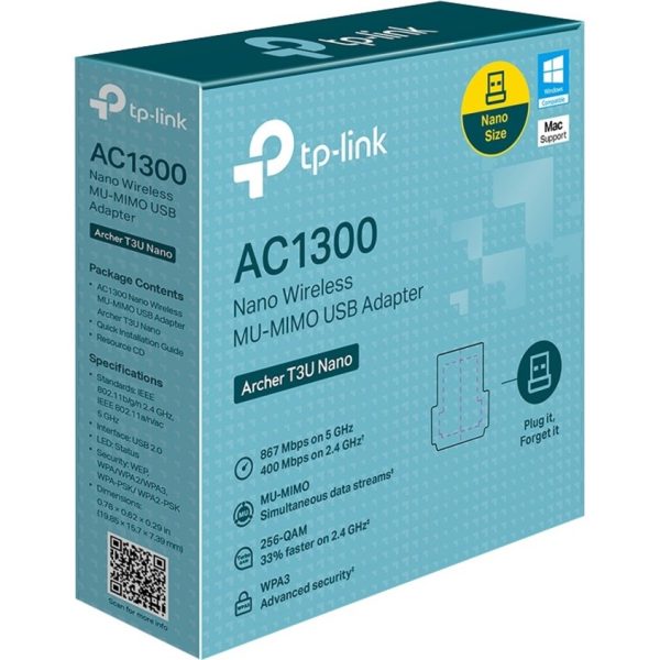 TP-Link Archer T3U Nano - AC1300 2.4G/5G Dual Band Nano USB WiFi Adapter for PC - Image 3