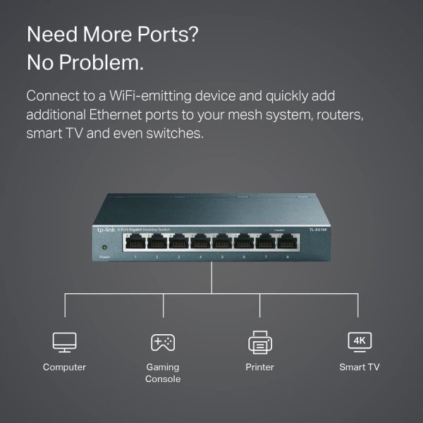 TP-LINK TL-SG108 - 8 Port Gigabit Unmanaged Ethernet Network Switch - Image 8