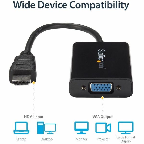 StarTech.com HDMI to VGA Video Adapter Converter with Audio for Desktop PC / Laptop / Ultrabook - 1920x1200 - Image 5