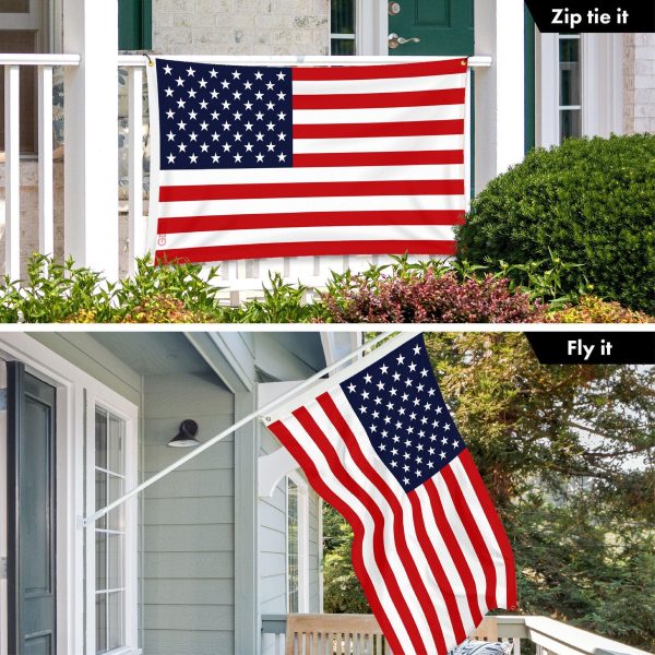 G128 3 Pack: American USA Flag | 3x5 Ft | LiteWeave Pro Series Printed 150D Polyester, 4 Corner Brass Grommets | Country Flag, Vibrant Colors, Perfect For Balcony, More Durable Than 100D 75D Polyester - Image 8