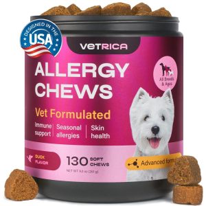 Dog Allergy Relief Chews   Dog Itching Skin Relief   Anti Itch   Skin Health   Hot Spot Treatment   Seasonal Allergy Support Supplements   Immune Chewable Treats   Hemp Seed Oil Turmeric Quercetin