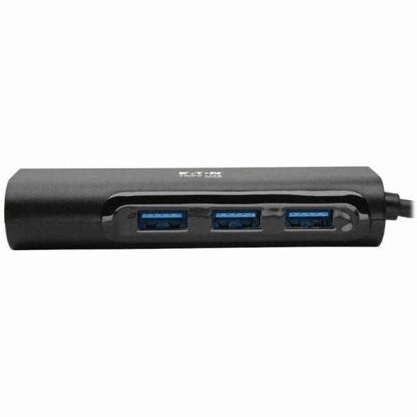 Eaton Tripp Lite Series 3-Port USB 3.x (5Gbps) Hub with LAN Port, USB-C to 3x USB-A Ports and Gigabit Ethernet, Black - Image 3