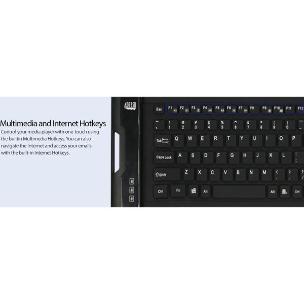 Adesso Antimicrobial Waterproof Flex Keyboard (Compact Size) - Image 9
