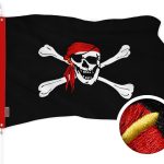 G128 Pirate Jolly Roger Red Head Scarf Flag | 1x1.5 Ft | ToughWeave Series Embroidered 300D Polyester | Novelty Flag, Embroidered Design, Indoor/Outdoor, Brass Grommets