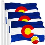 G128 3 Pack: Colorado CO State Flag | 4x6 Ft | ToughWeave Series Embroidered 300D Polyester | Embroidered Design, Indoor/Outdoor, Brass Grommets