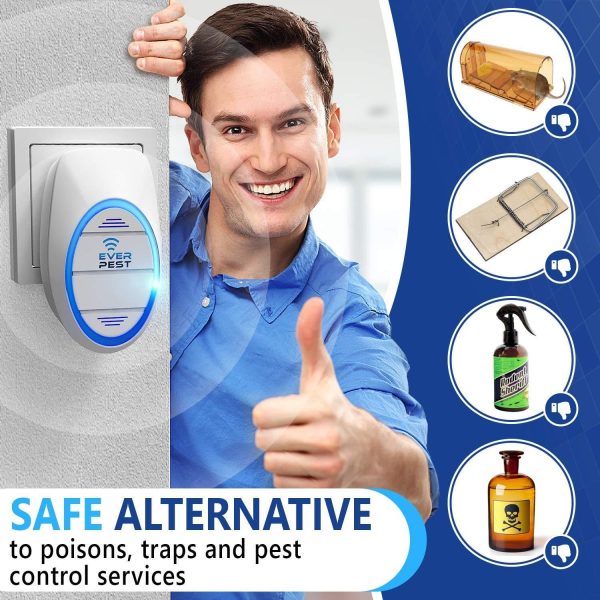 Ultrasonic Pest Control Repeller Plug in 2 Pack  Insect Control Defender Cockroach Ants Mice Fly Rat Bedbug Spider Squirrel Roach Bed Bug Mouse Rodent Mosquito - Image 3