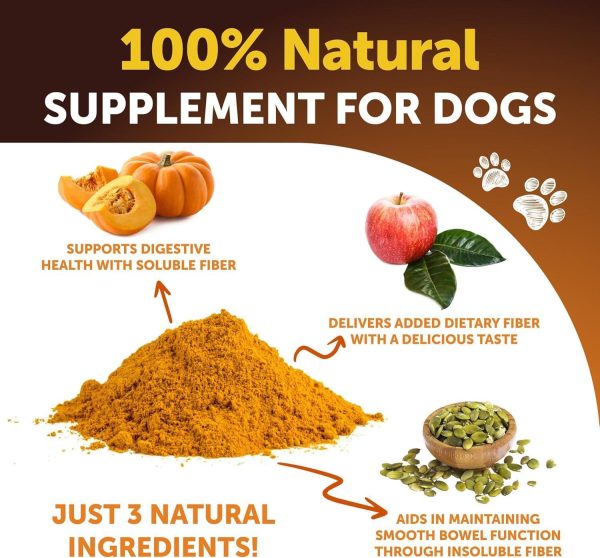 Pumpkin Powder for Dogs Digestive Support   8 OZ   Fiber Supplement for Constipation   for Gut Balance Healthy Skin Digestion Anal Glands Firm Stool Poop Anti Diarrhea Gas Relief   Made in USA - Image 3