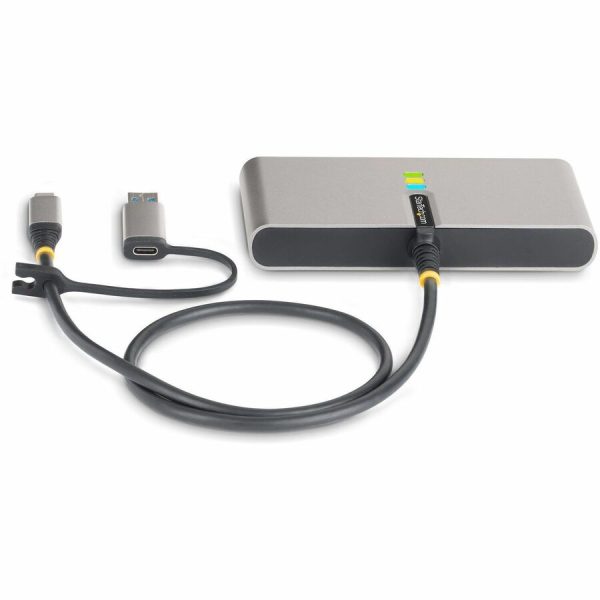 StarTech.com 2-Port USB-C Hub with Gb Ethernet and RS232 FTDI Serial, Attached USB-C to USB-A Dongle, 100W PD Pass-Through, 2x USB-A 5Gbps - Image 4