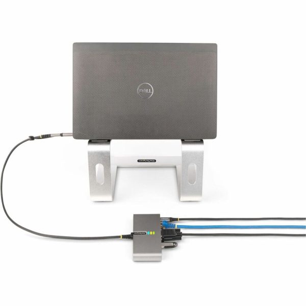 StarTech.com 2-Port USB-C Hub with Gb Ethernet and RS232 FTDI Serial, Attached USB-C to USB-A Dongle, 100W PD Pass-Through, 2x USB-A 5Gbps - Image 6