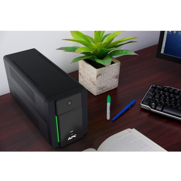 APC Back UPS, 1200VA/650W, Tower, 120V, 8x NEMA 5-15R outlets, USB Type A + C Ports, User Replaceable Battery - Image 4