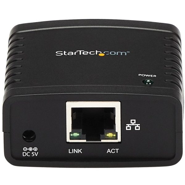 StarTech.com 10/100Mbps Ethernet to USB 2.0 Network LPR Print Server - USB Print Server with 10Base-T/100Base-TX Auto-sensing - Image 2