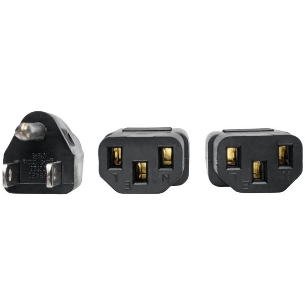 Eaton Tripp Lite Series Y Splitter Power Cable, NEMA 5-15P to 2x C13 - 10A, 125V, 18 AWG, 6 ft. (1.83 m), Black - Image 3
