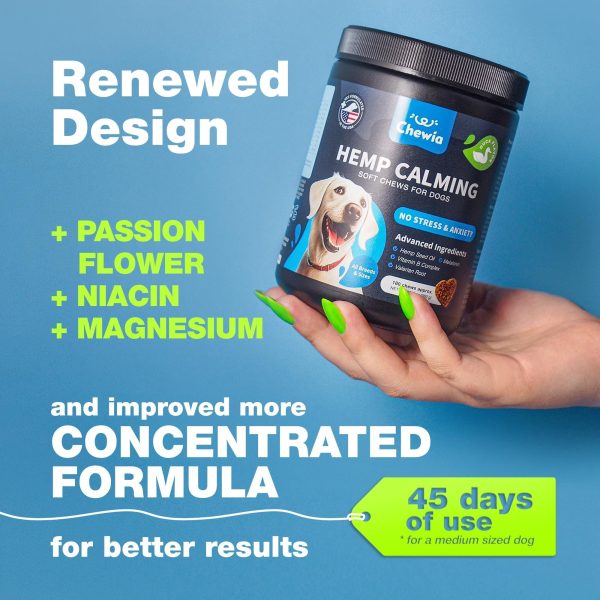 Hemp Calming Chews for Dogs Anxiety   Dog Calming Treats with Melatonin Valerian Root Chamomile Extract & Vitamin B Complex   Canine Chews for Vet Visits Grooming Travel Thunderstorms Fireworks - Image 2