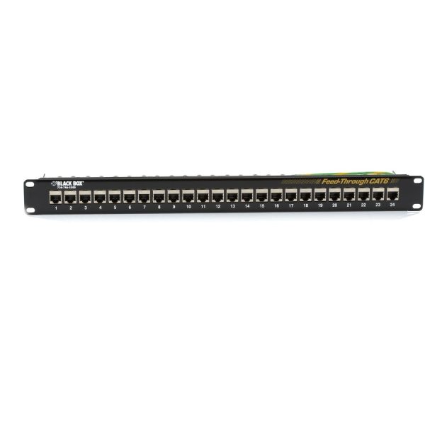 Black Box CAT6 Patch Panel - Feed-Through, 1U, Shielded, 24-Port - Image 2