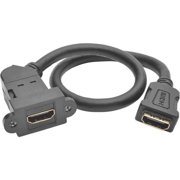 Eaton Tripp Lite Series High-Speed HDMI with Ethernet All-in-One Keystone/Panel Mount Coupler Cable (F/F), Angled Connector, 1 ft. (0.31 m) - Image 6