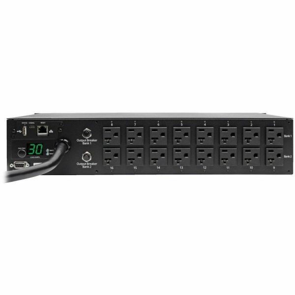 Eaton 2.9kW Single-Phase Switched PDU - LX Interface, 120V Outlets (16 5-15/20R), 10 ft. (3.05 m) Cord with L5-30P, 2U, TAA - Image 2