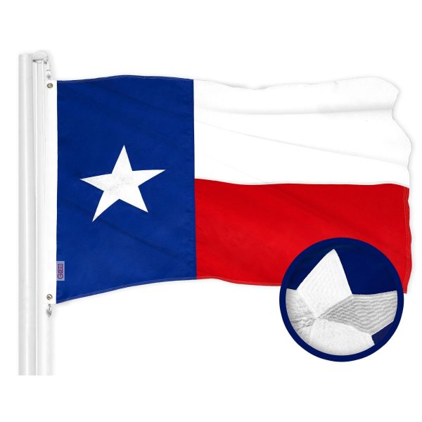 G128 Combo Pack: American USA Flag 1x1.5 Ft & Texas TX State Flag 1x1.5 Ft | Both ToughWeave Series Embroidered 300D Polyester, Embroidered Design, Indoor/Outdoor, Brass Grommets - Image 2