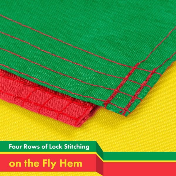 G128 10 Pack: Ethiopia (Ethiopian) Flag | 3x5 feet | Printed 150D Indoor/Outdoor, Vibrant Colors, Brass Grommets, Quality Polyester, Much Thicker More Durable Than 100D 75D Polyester - Image 5