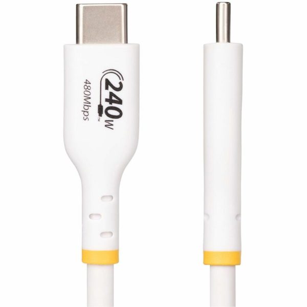 StarTech.com 10ft White USB-C Charging Cable, USB-IF Certified USB C Cable, 240W PD EPR, USB 2.0 Type-C Laptop Charger Cord, TPE Jacket - Image 2