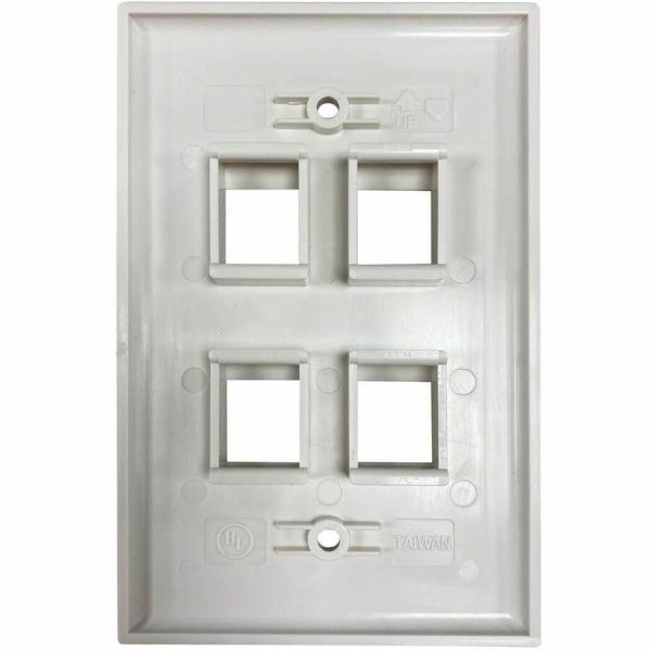 Eaton Tripp Lite Series Safe-IT 4-Port Single-Gang Keystone Wall Plate, Antibacterial, Ivory Matte, TAA - Image 2
