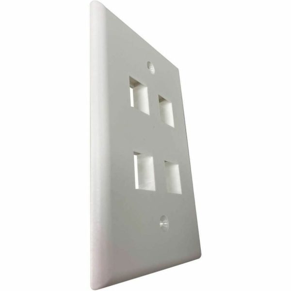 Eaton Tripp Lite Series Safe-IT 4-Port Single-Gang Keystone Wall Plate, Antibacterial, Ivory Matte, TAA - Image 3